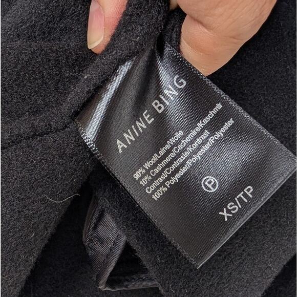 ANINE BING Quinn Black Wool/Cashmere Single-breasted Blazer Jacket, size XS - Picture 4 of 7